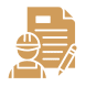 Worker icon with document and pencil.